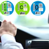 Conduire en Espagne : vignette Crit'Air obligatoire. Les autocollants DGT (B, ECO, C, 0) indiquent la classification environnementale du véhicule.