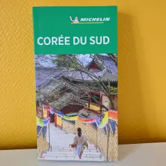 Guide Michelin "Corée du Sud" pour le voyageur en camping-car. Une jeune femme monte un escalier bordé de lanternes colorées.