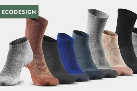 Choix de quelles chaussettes pour randonnée : une gamme de chaussettes écologiques aux couleurs variées, parfaites pour vos aventures.