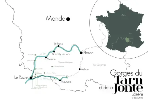 Carte Gorges du Tarn - Lire le canyon pour un séjour réussi