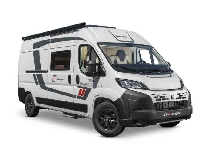 Fourgon aménagé Challenger V114 Max Break Edition, un modèle parmi les fourgons aménagés les plus fiables pour vos aventures.