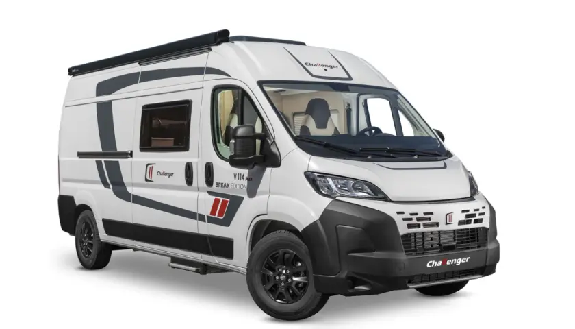 Fourgon aménagé Challenger V114 Max Break Edition, un modèle parmi les fourgons aménagés les plus fiables pour vos aventures.