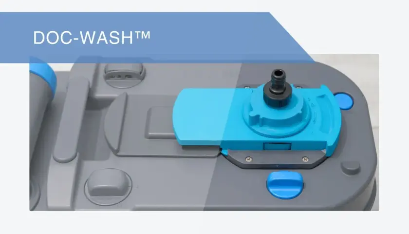 Le système DOC-WASH™ facilite le nettoyage de la cassette WC de camping-car.