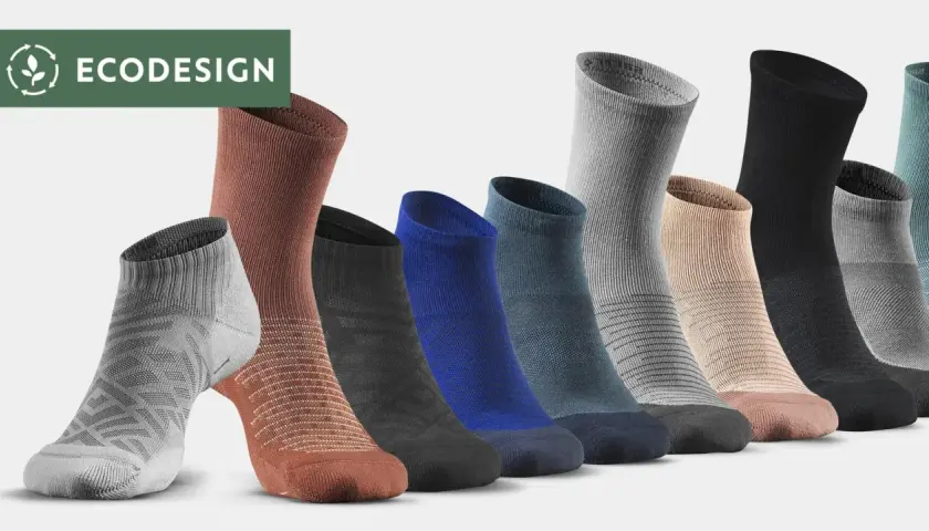 Choix de quelles chaussettes pour randonnée : une gamme de chaussettes écologiques aux couleurs variées, parfaites pour vos aventures.