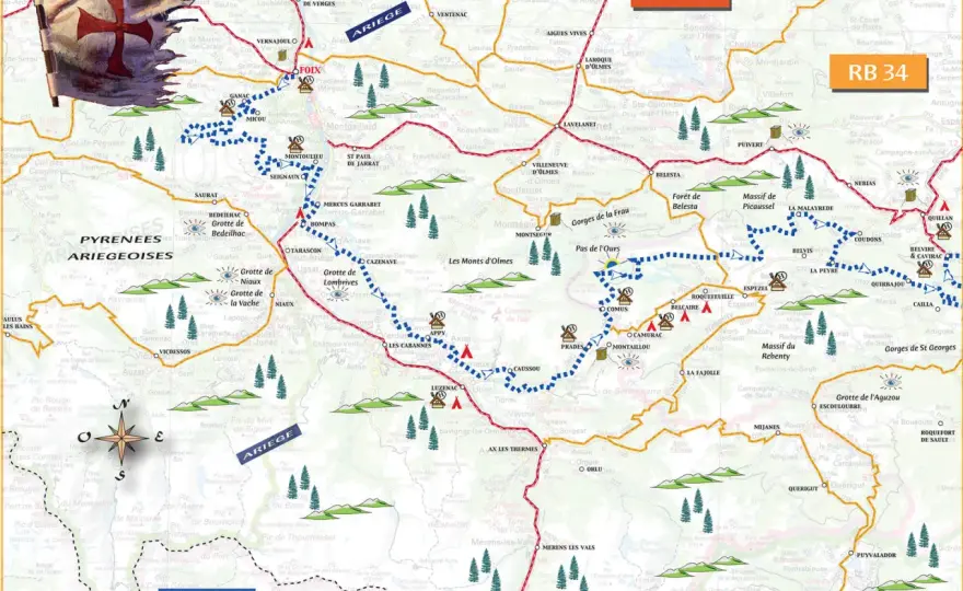 Carte du Pays cathare - quels sites et quels axes choisir ?