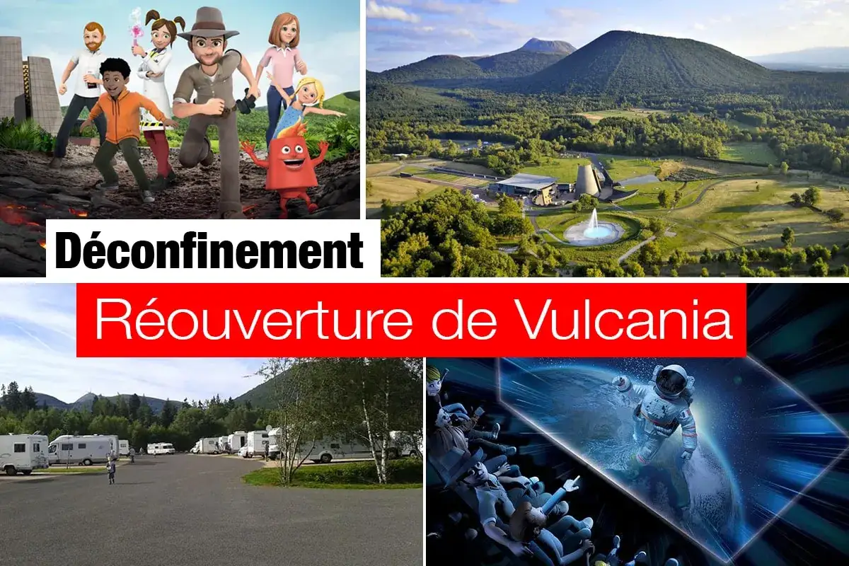 L'aire camping-car de Vulcania, pr&ecirc;te &agrave; accueillir les visiteurs pour la r&eacute;ouverture du parc.